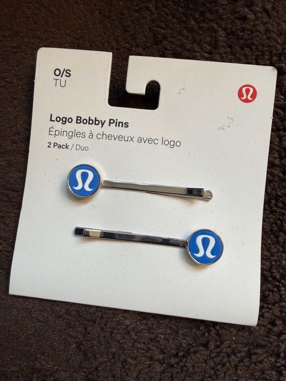 lululemon athletica Blue Logo Bobby Pins - 2 Pack